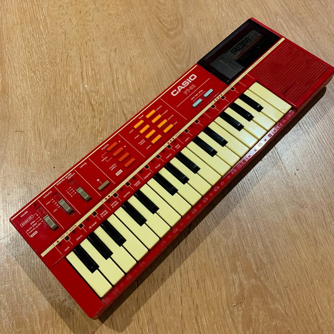 Vintage Casio PT-82 keyboard with ROM pack.