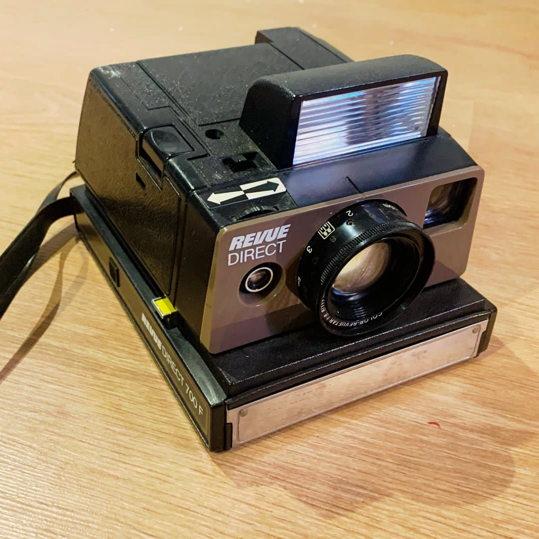 Vintage Revue Direct 700 F instant camera.