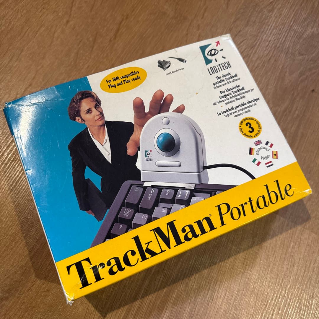 Logitech TrackMan Portable: Classic portable trackball mouse for IBM compatible.