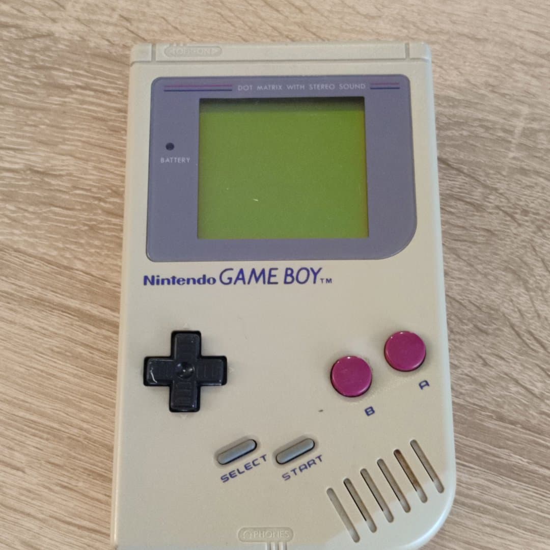 A classic Nintendo Game Boy handheld console. DMG-01