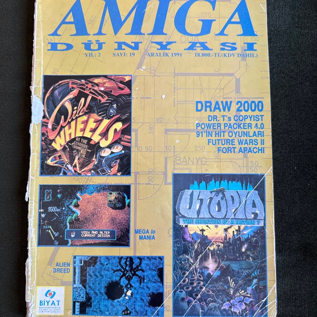Amiga Dünyası magazine, Aralık 1991 issue featuring Amiga games.