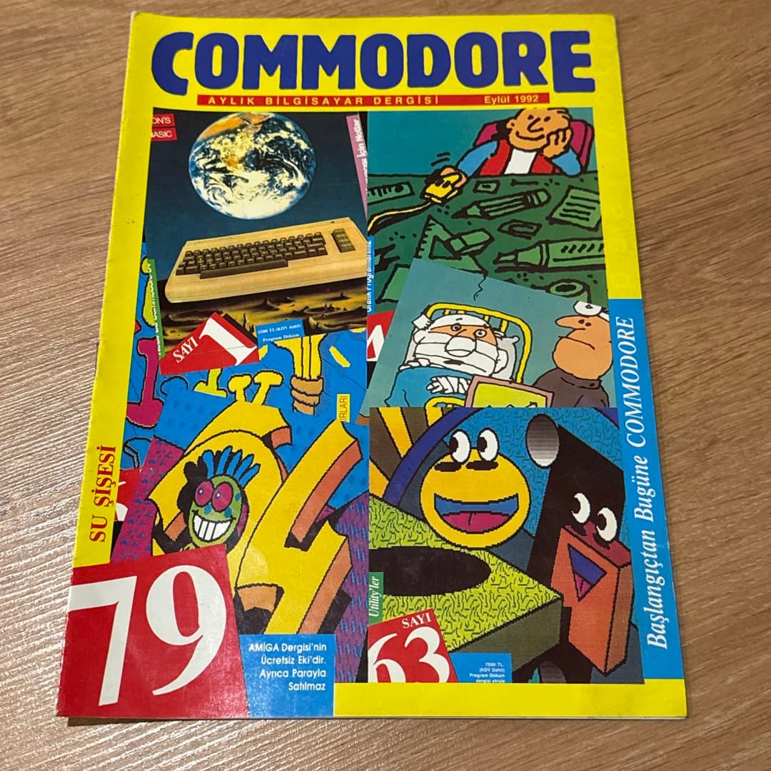 Vintage Commodore Aylık Bilgisayar Dergisi computer magazine from September 1992.