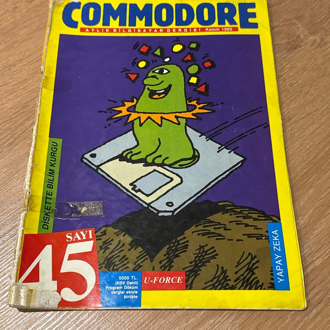 Commodore Aylik Bilgisayar Dergisi (Monthly Computer Magazine), November 1989 issue.