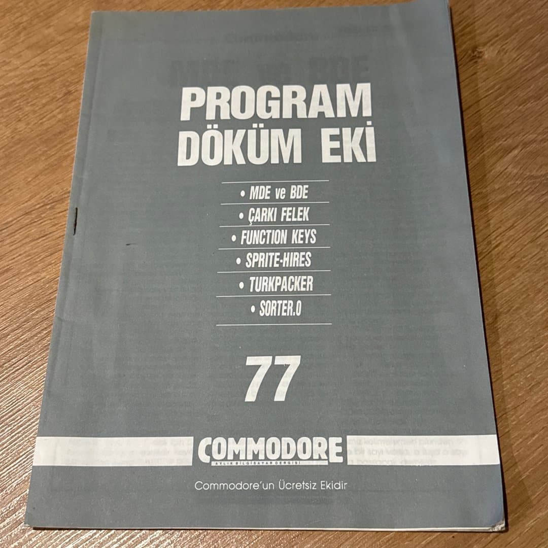 Commodore Program Döküm Eki (Program Listing Supplement) magazine.
