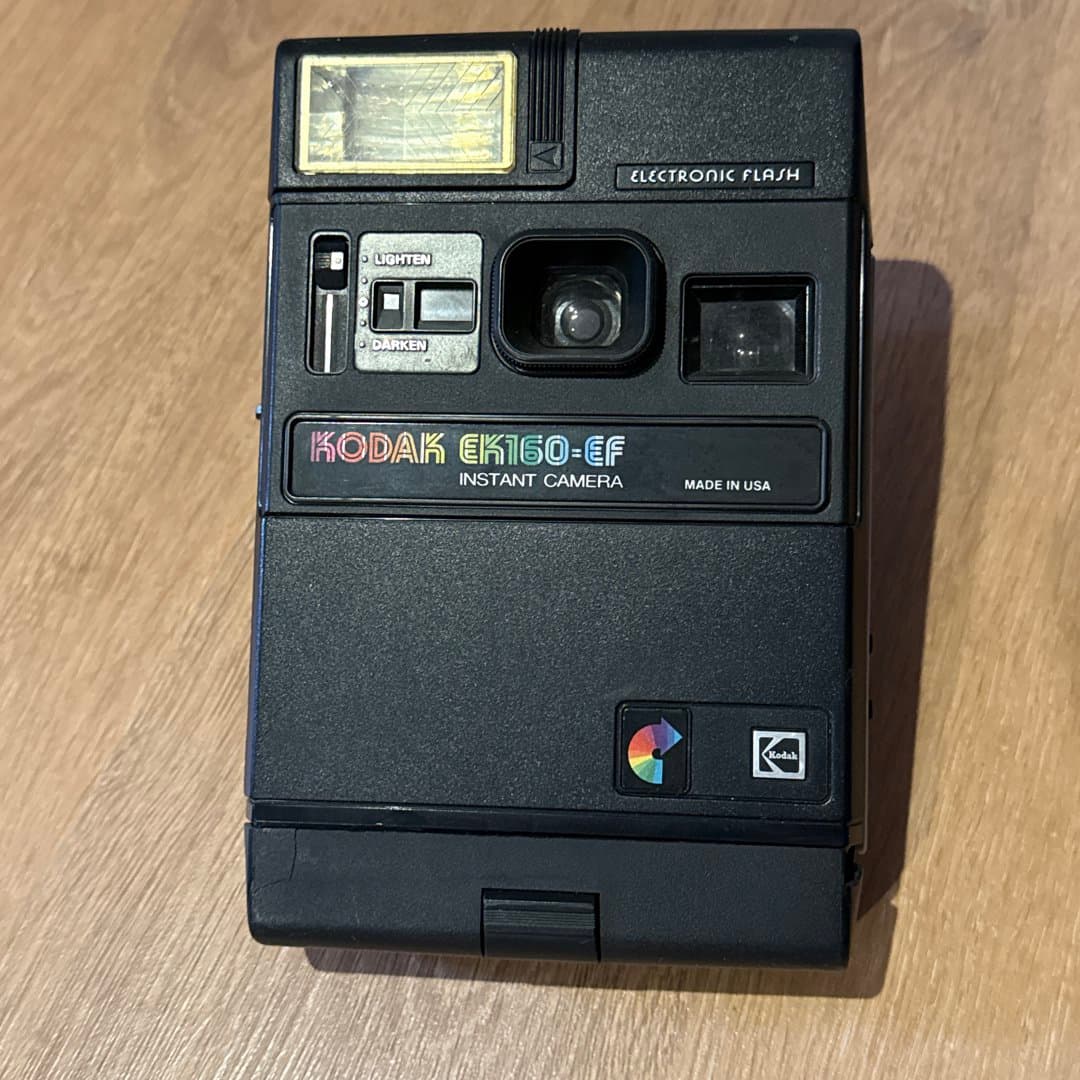 Kodak EK160-EF vintage instant camera with electronic flash, made in USA.