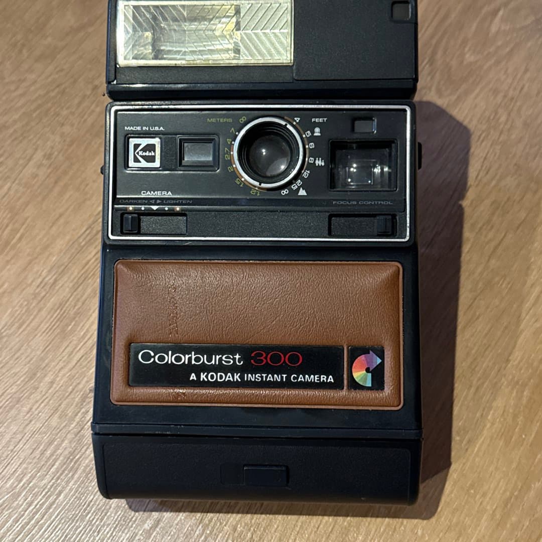 Vintage Kodak Colorburst 300 instant camera for classic photography enthusiasts.