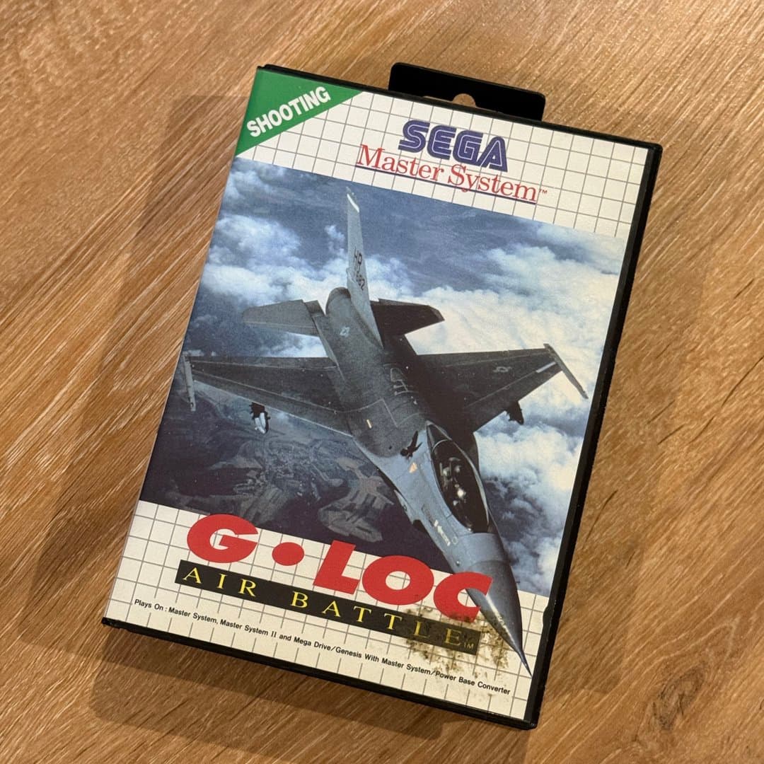 Classic Sega Master System G-LOC Air Battle shooting game. Pop