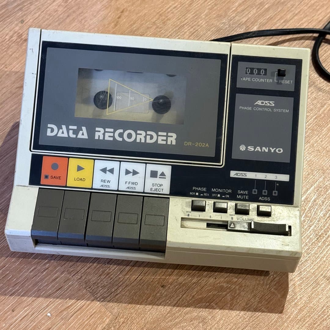 A vintage Sanyo DR-202A cassette data recorder for early computer data storage. - Photo 1