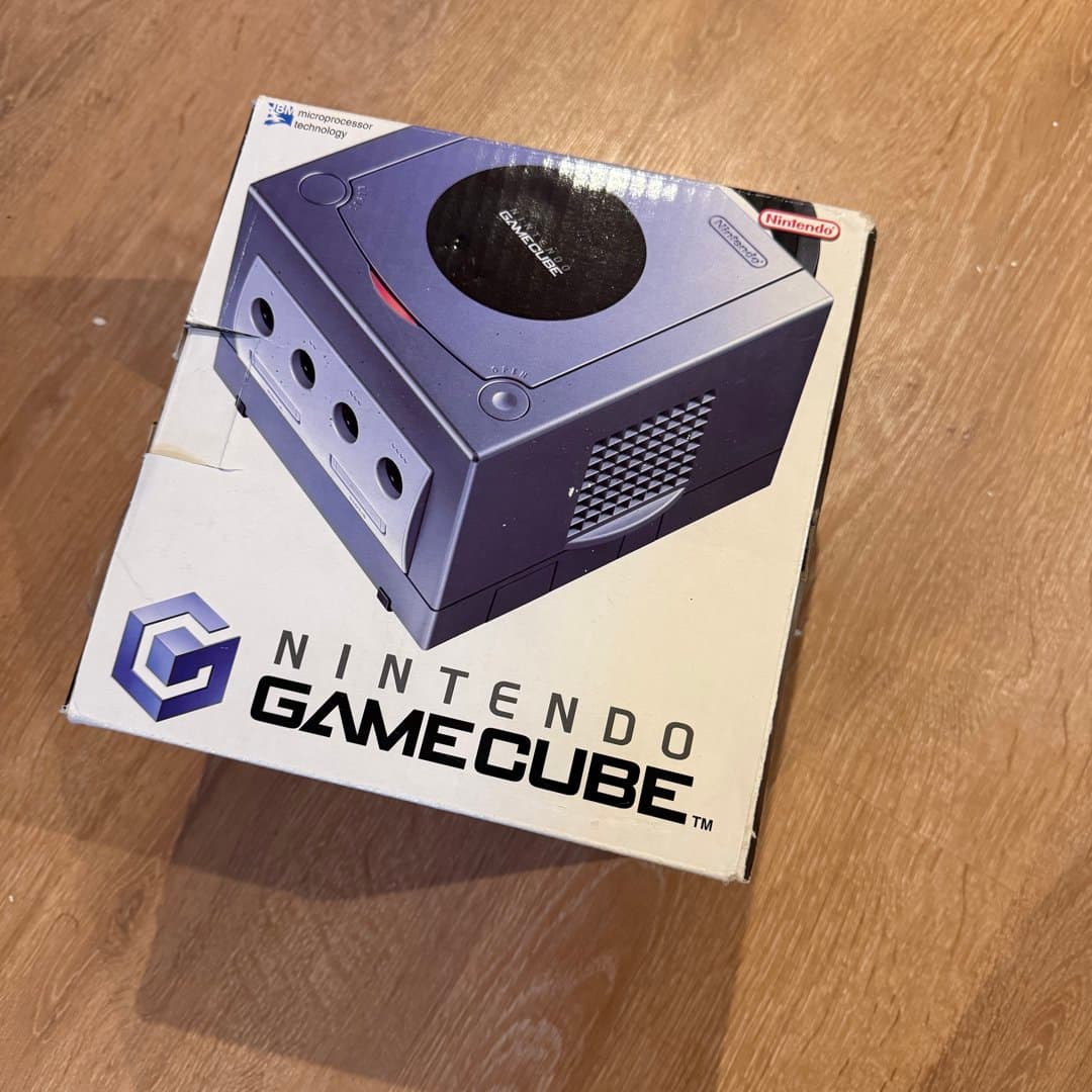 Nintendo GameCube console box, a classic video game system from Nintendo.