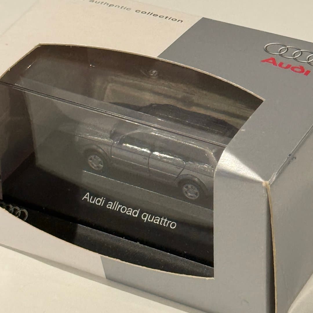 Audi allroad quattro 2.7 T 1:87 scale model car in Atlas Gray.