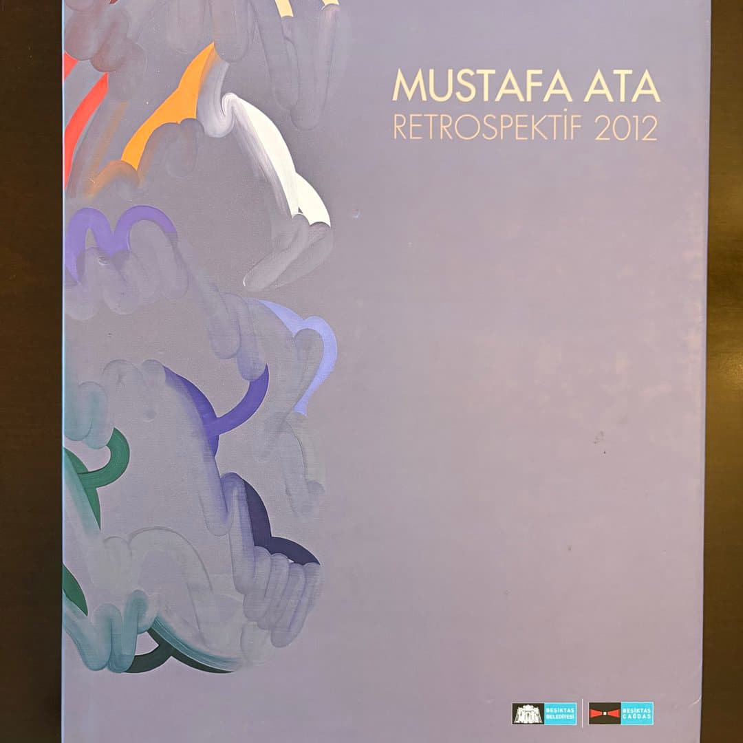 Mustafa Ata Retrospektif 2012 art catalog with abstract cover design. - Photo 1