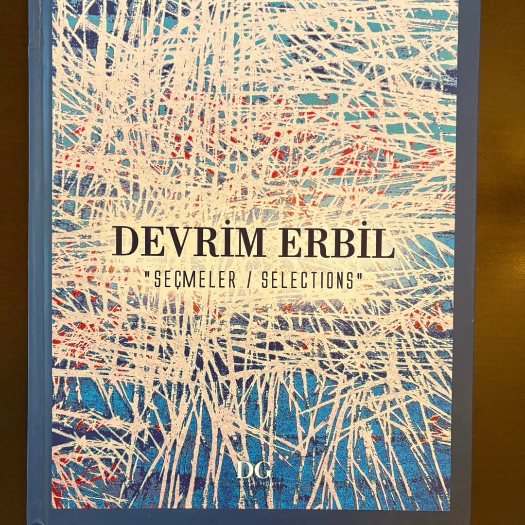 Art book 'Devrim Erbil: Selections' featuring abstract artwork with a blue, white, and red cover. - Photo 1