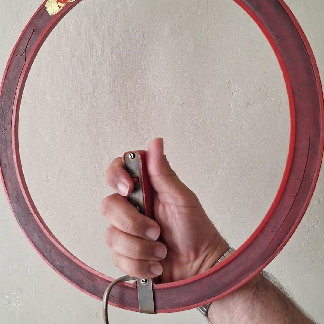 Vintage color TV demagnetizer coil (Manyetik Giderici Cihazı) for CRT screen maintenance.