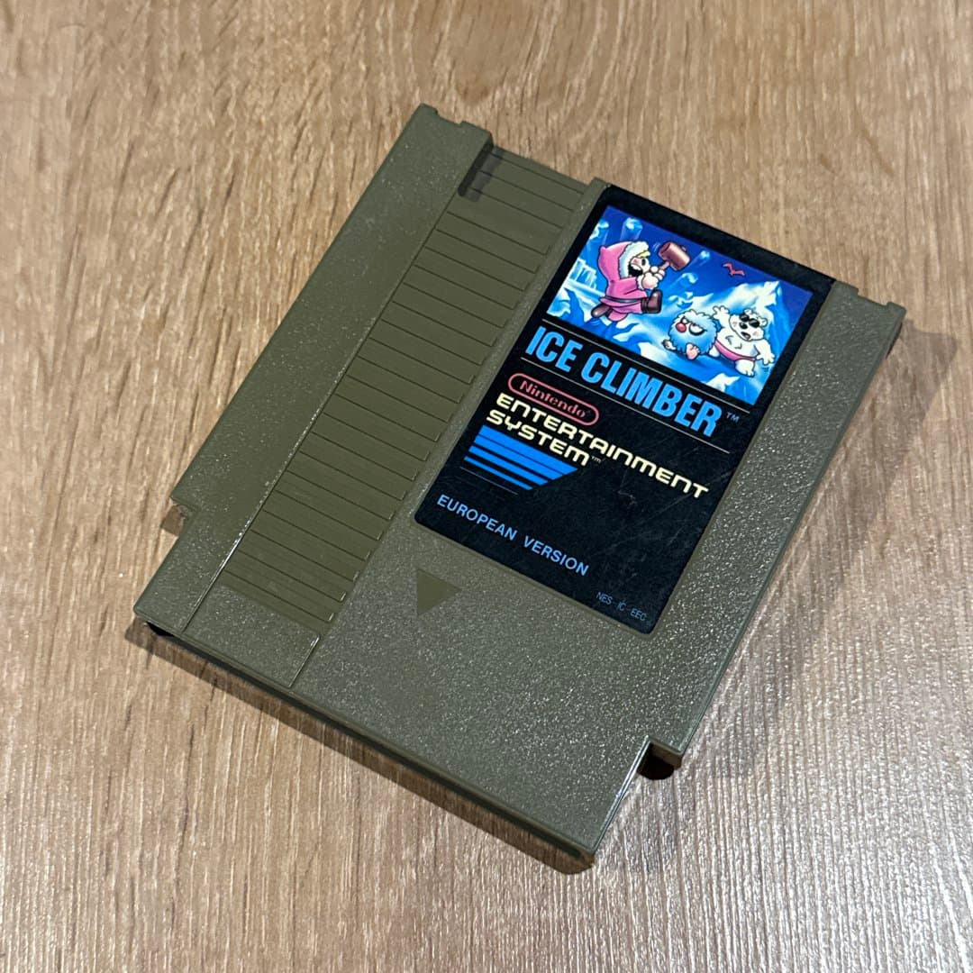 Classic Nintendo NES Ice Climber game cartridge, European version.