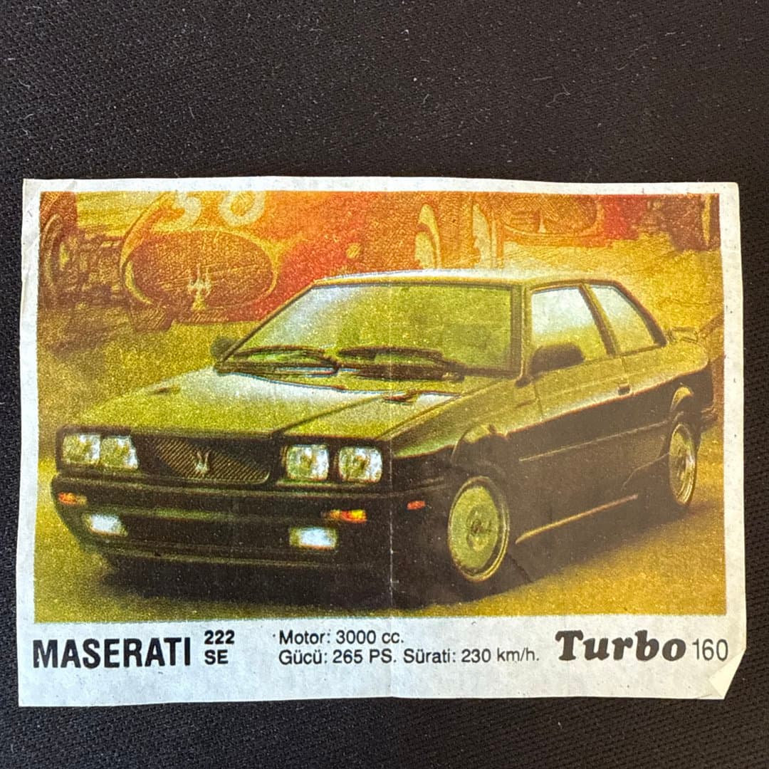 Maserati 222 SE Turbo 160 car sticker with specifications.#160