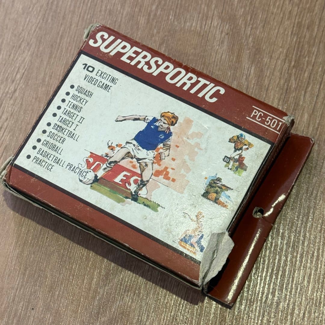 Vintage Soundic SD-050 game. "SUPERSPORTIC" PC-501 video game box with 10 classic sports games - Photo 1